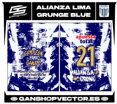 ALIANZA LIMA GRUNGE BLUE