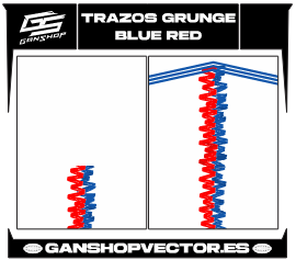 TRAZOS GRUNGE BLUE RED
